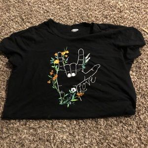 Flower sign language tee shirt old navy